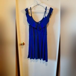 Blue, Alya, off the shoulder dress, size large
